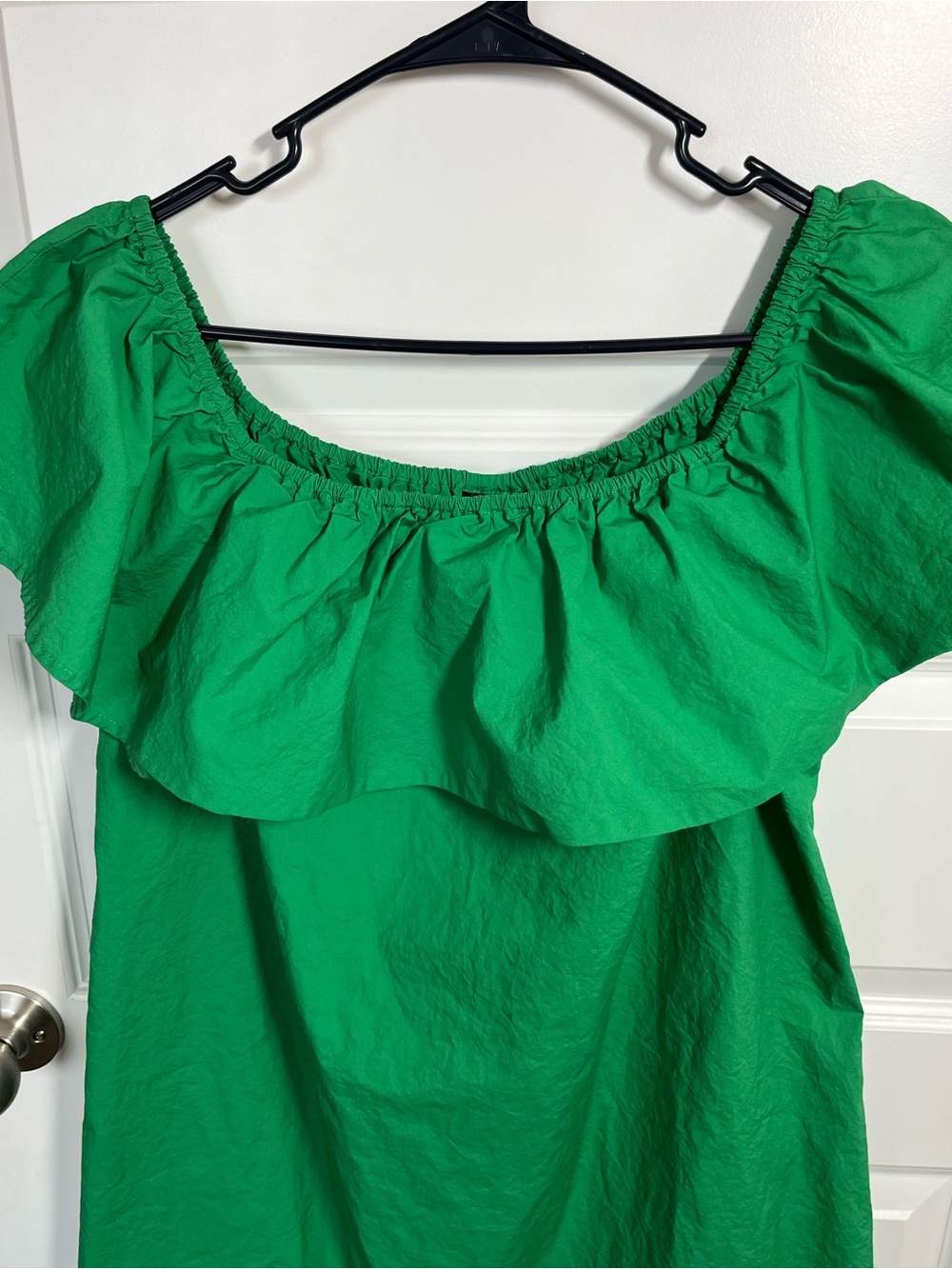 Who What Wear Green Off Shoulder Ruffle Dress XL Boho Summer Cotton - Picture 4 of 7